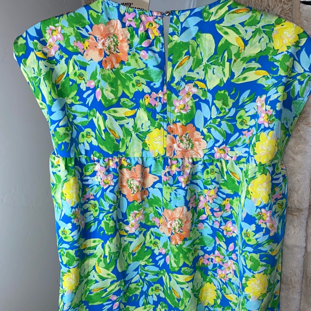 Savanna Jane Blue Floral Embroidered Sleeveless Tunic - Picture 4 of 4